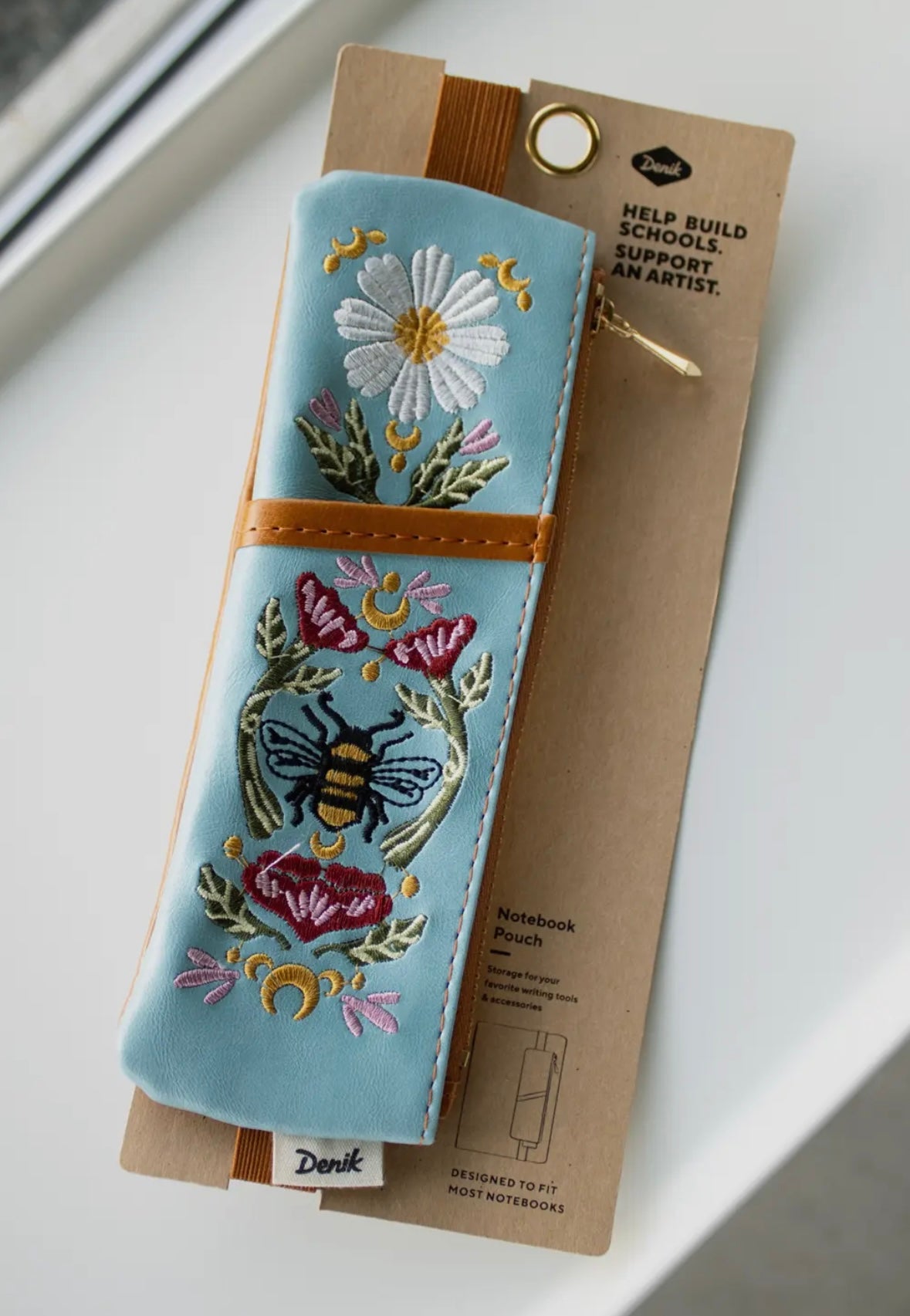 Honeybee Tea Embroidered
Notebook Pouch