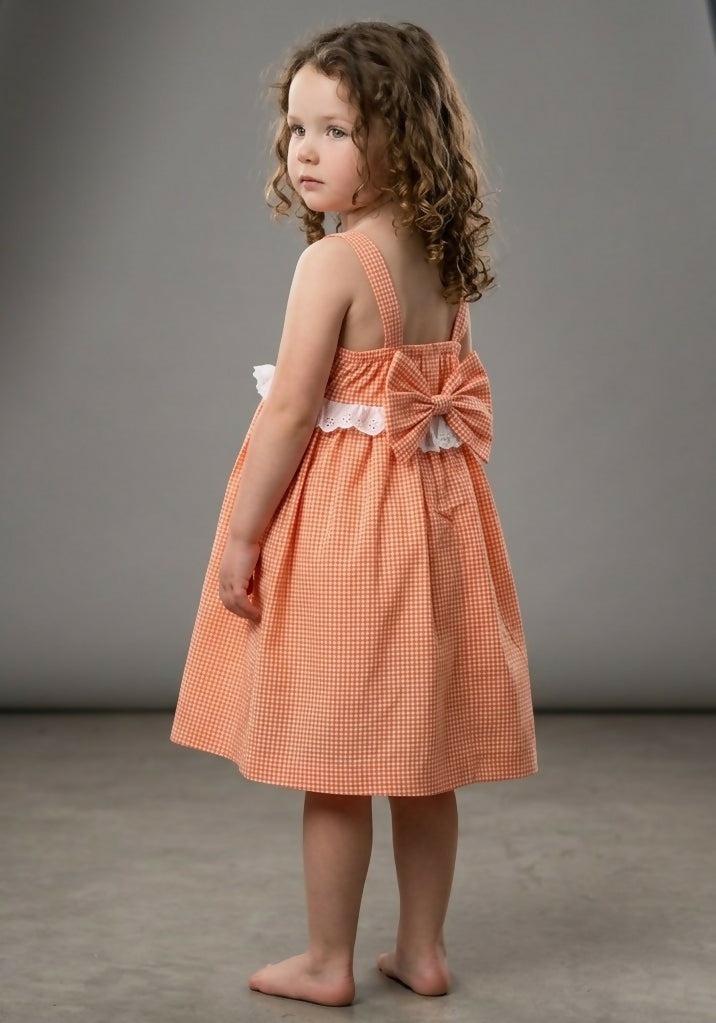 Sweet as Peach Gingham Dress