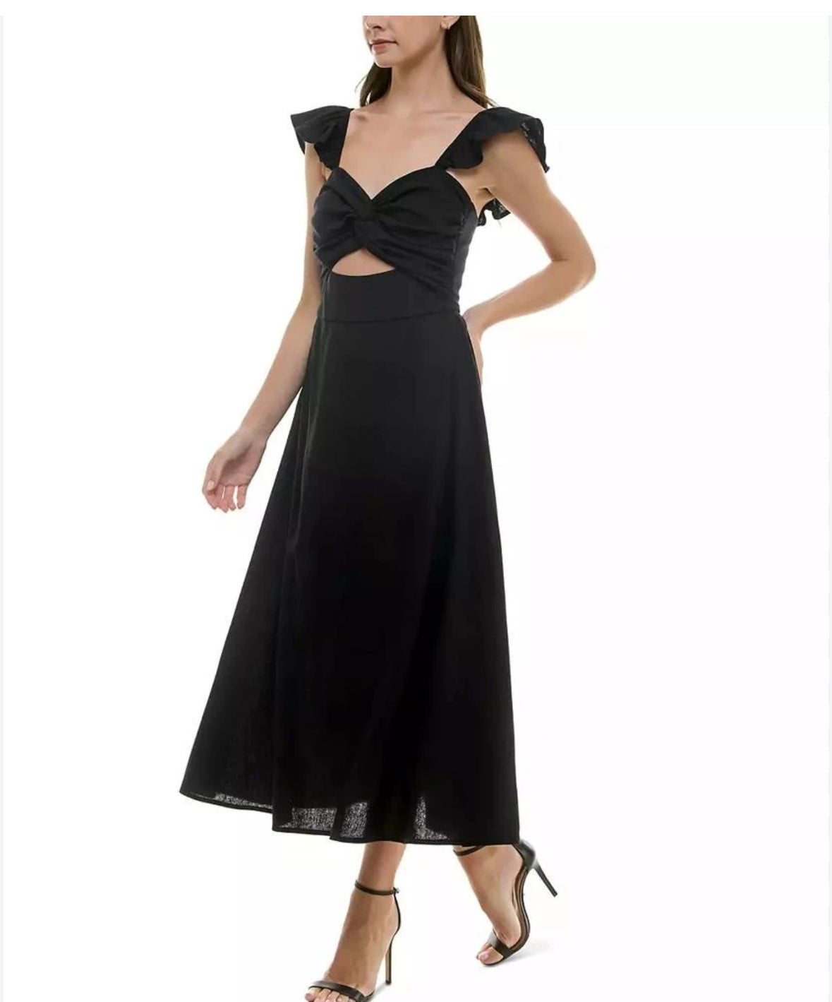 Trixxi Women’s Juniors' Keyhole Twist-Front Open-Back Mid