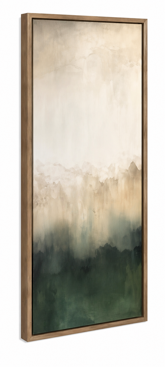 Kate and Laurel Sylvie Green Mountain Abstract Framed Canvas