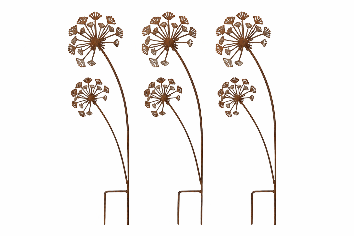 Rustic Metal Dandelion Ground Decor