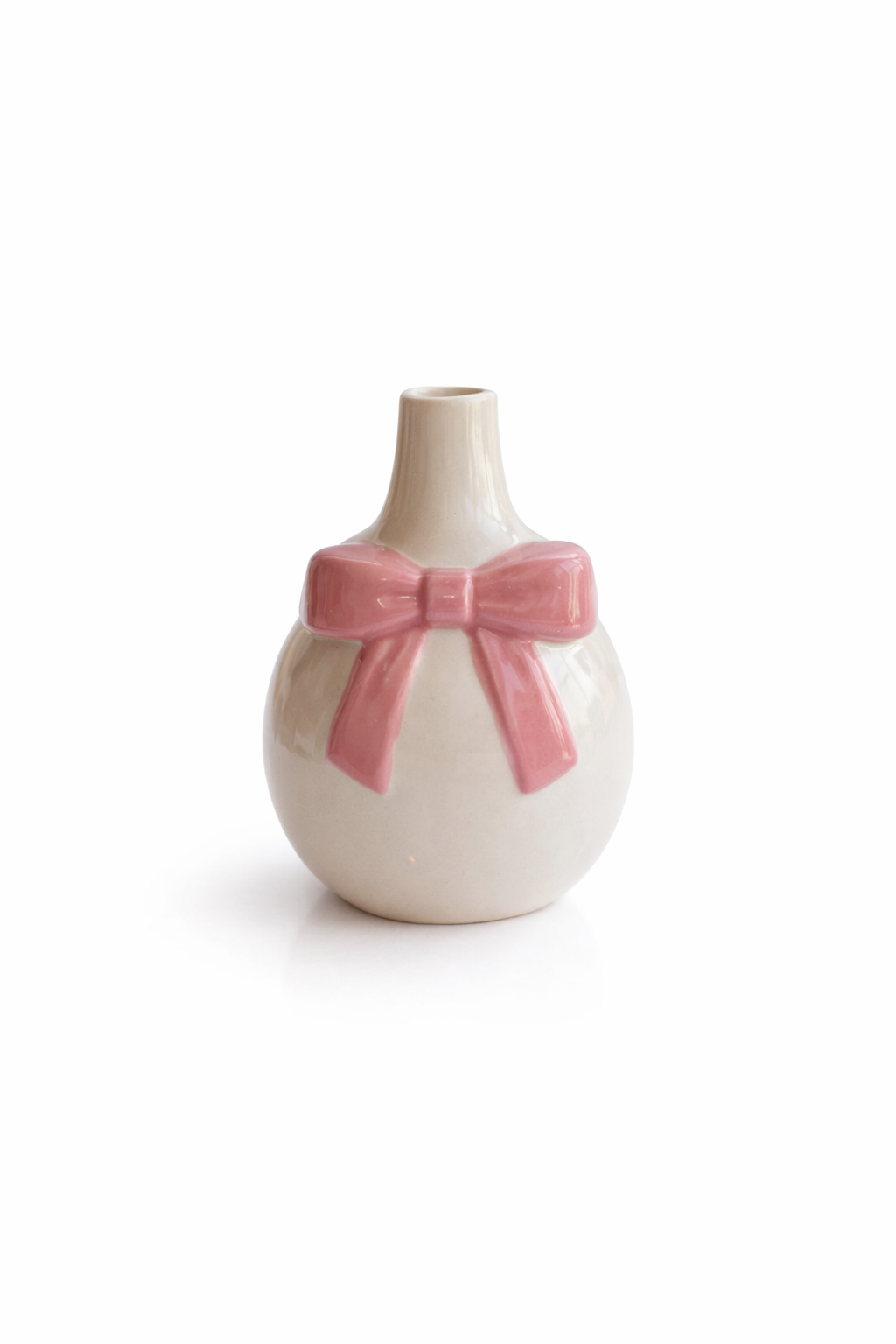 Pink Bow Vase Tiny Ceramic Bud Vases