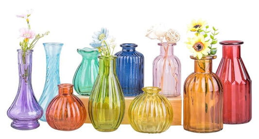 Colored Glass Bud Vases