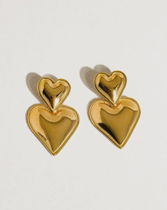18K Non-Tarnish Layered
Heart Earring