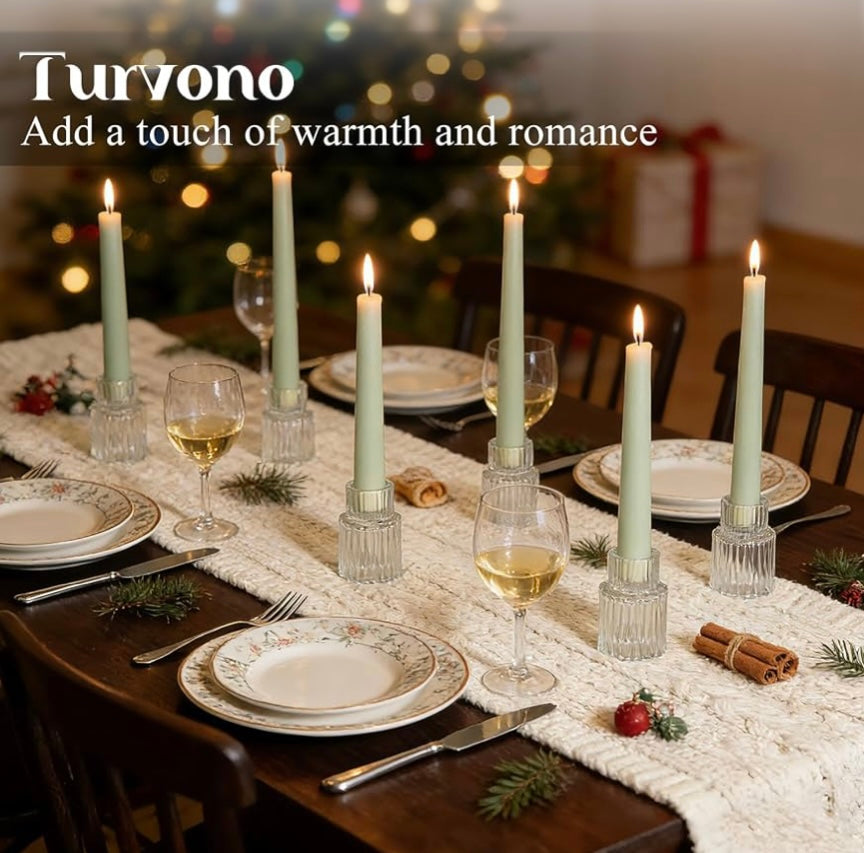 Clear Glass Taper Candle Holders