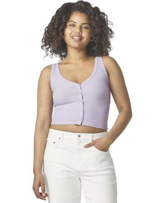 Florence by Mills￼Solstice Ribbed Button Down Tank, Purple