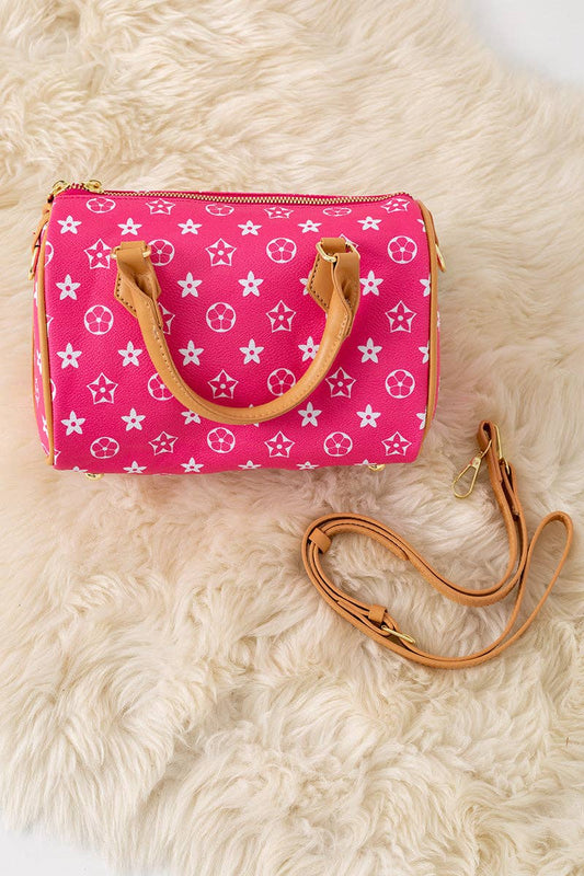 Hot pink Cylinder Crossbody Girls Purse