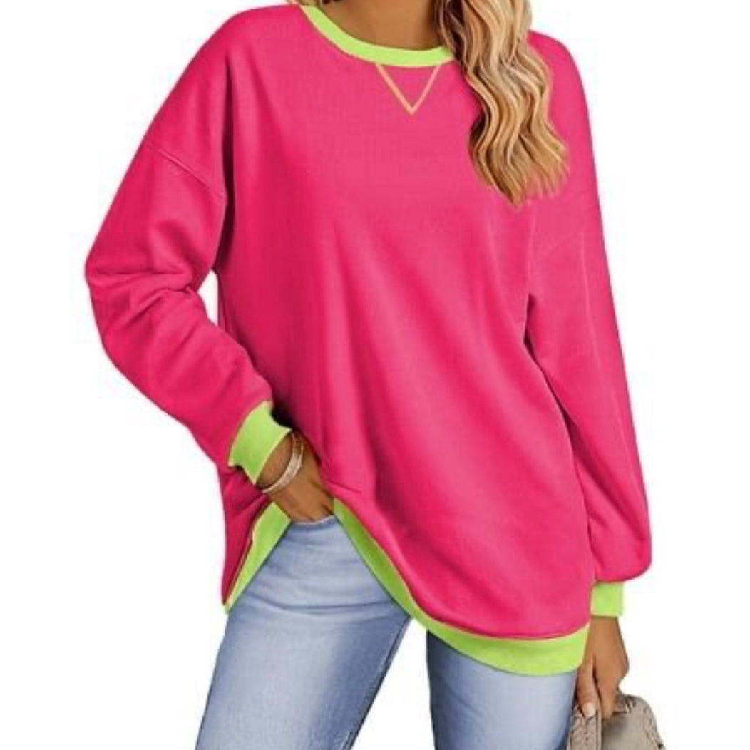 Color Block Crew Neck
