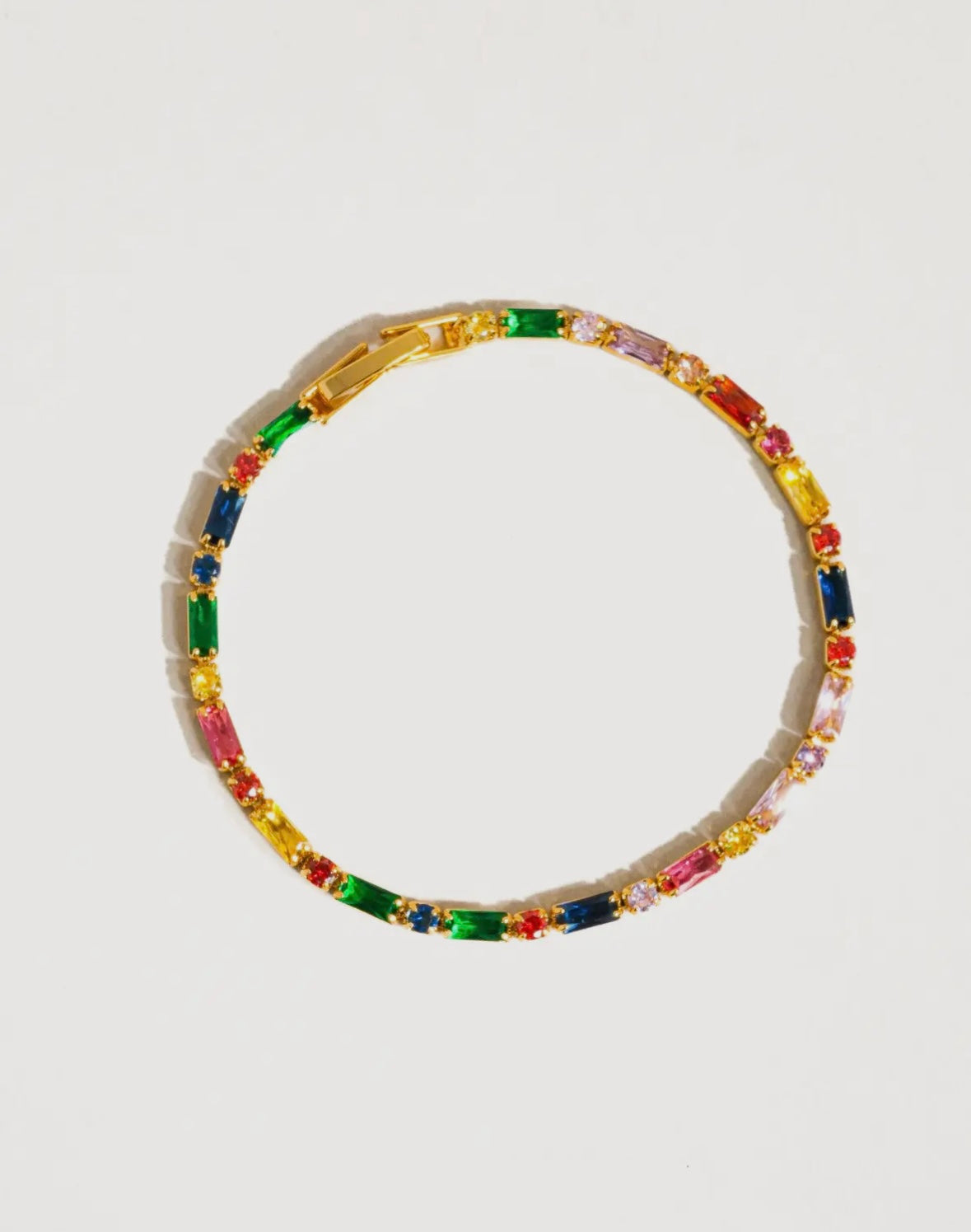Shiloh 18K Gold Multicolor Cz
Chain Bracelet