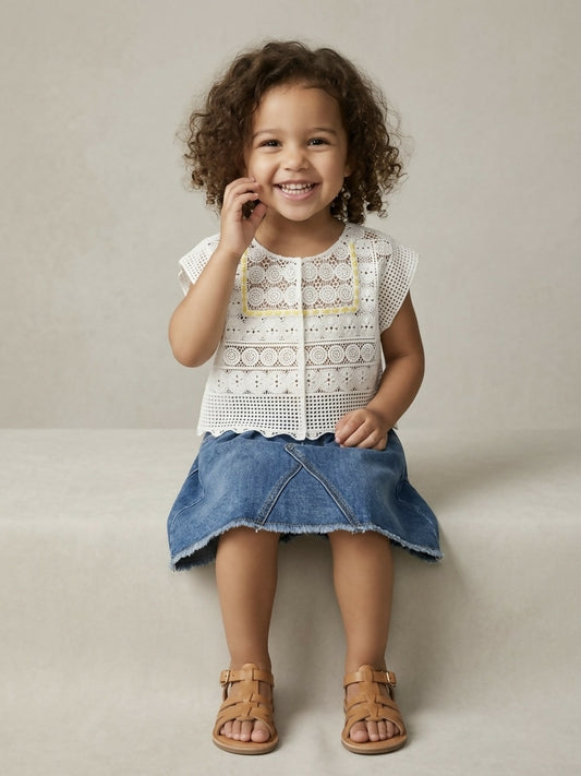 The Sunshine Eyelet Crochet Top
