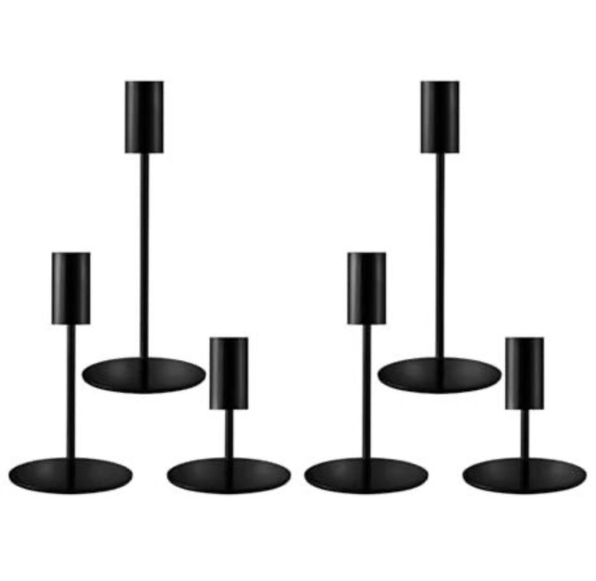Matte Black Taper Candlestick Holders