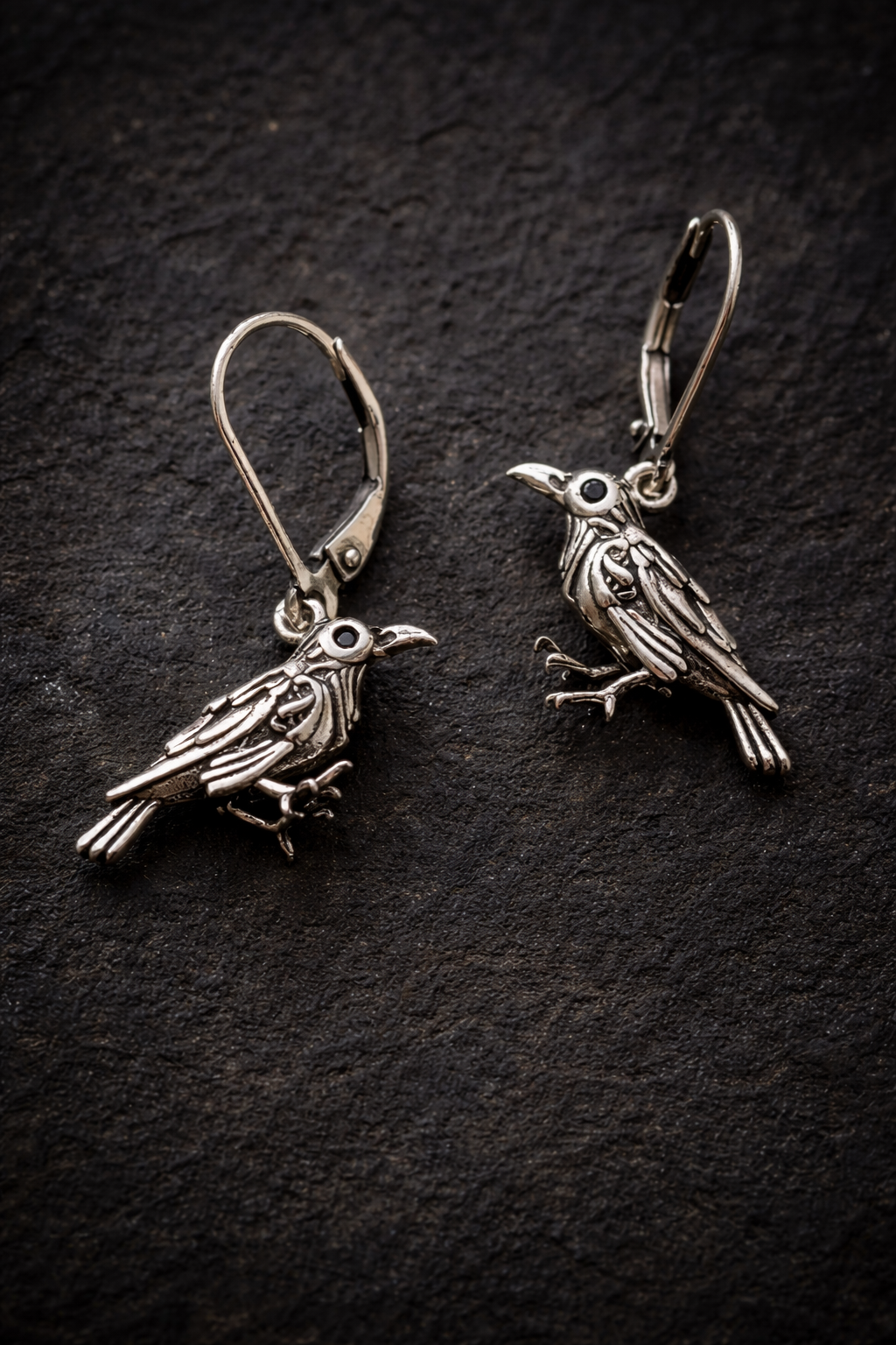 Retro Raven Earrings