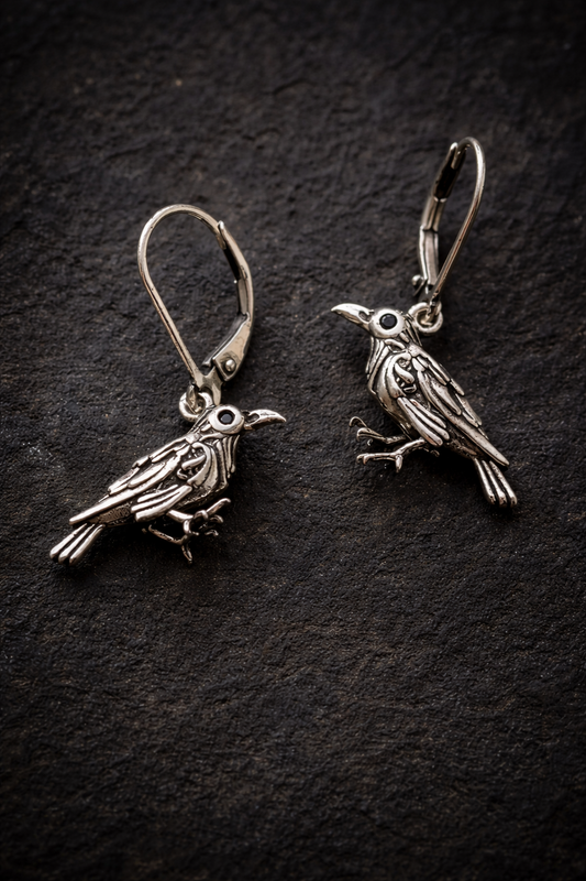 Retro Raven Earrings