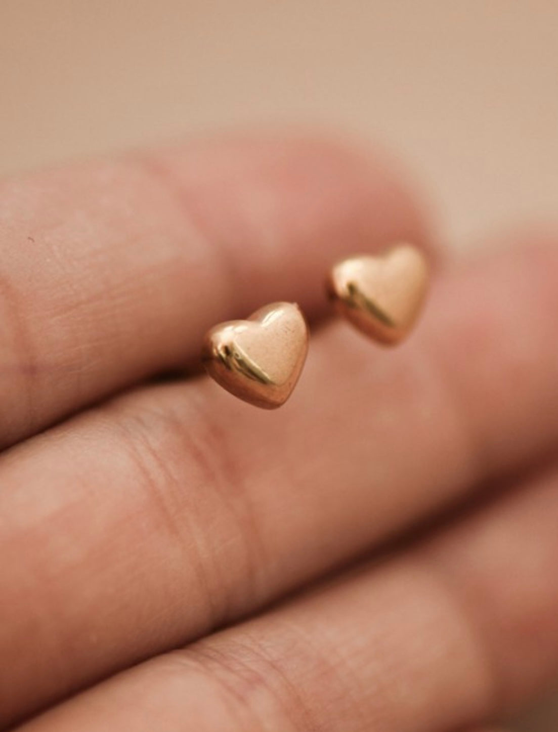 Dainty Gold Filled Heart Studs