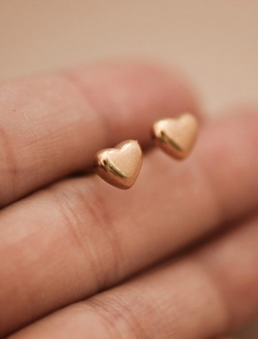Dainty Gold Filled Heart Studs