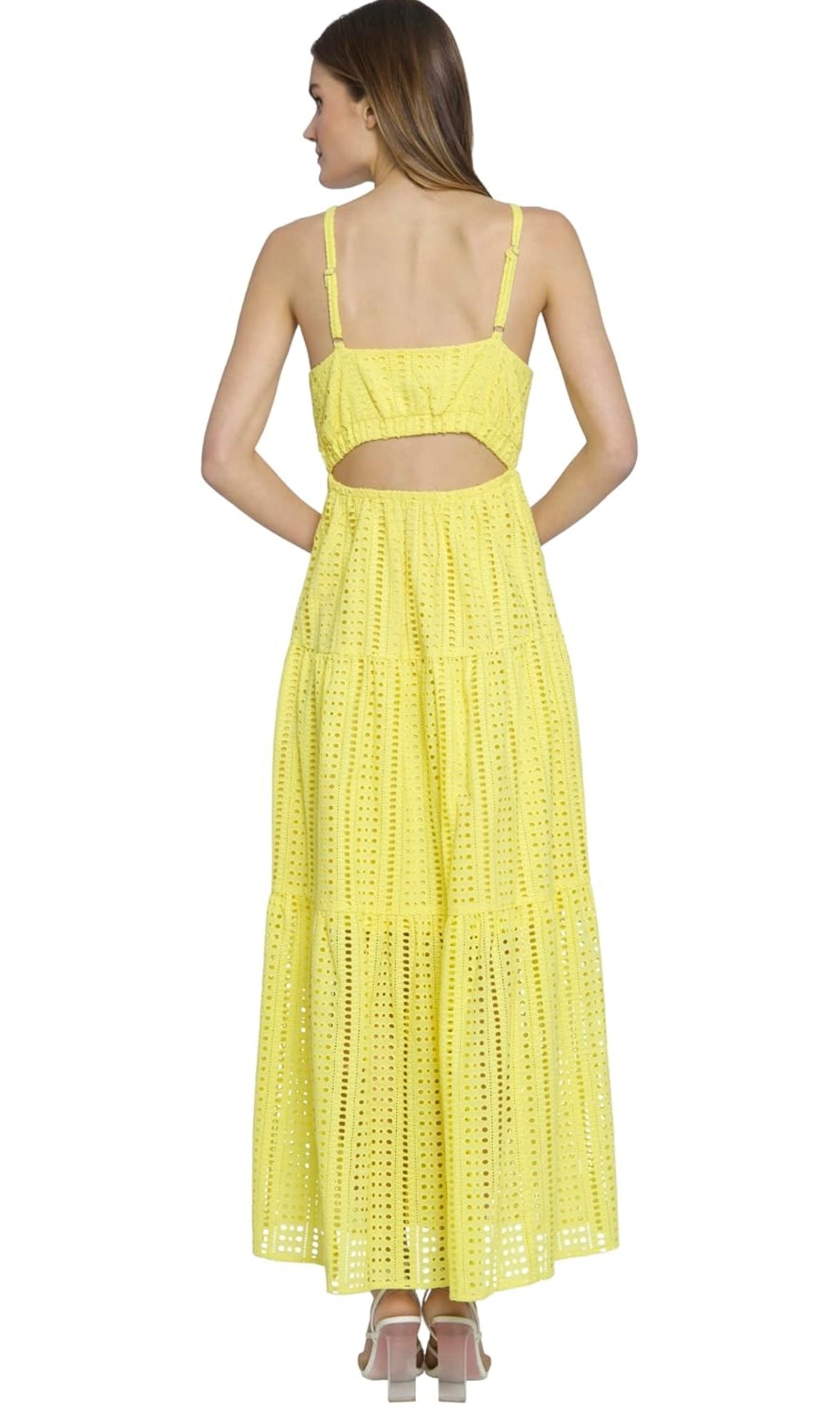 Donna Morgan Women's Tiered Midi Dress W/Halter Bodice