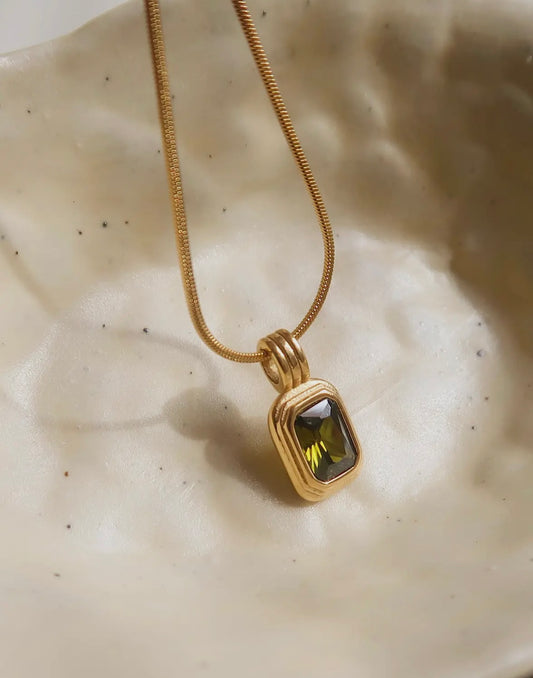 Green
Square Stone Pendant