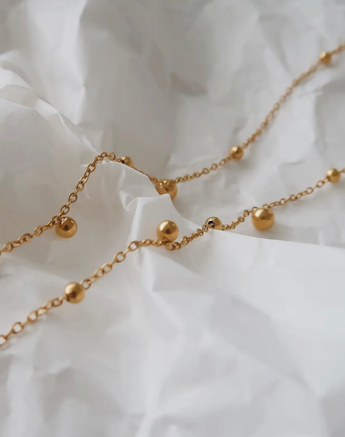Brisse 18K Gold Non-Tarnish Dressy Beaded Y Lariat Necklace