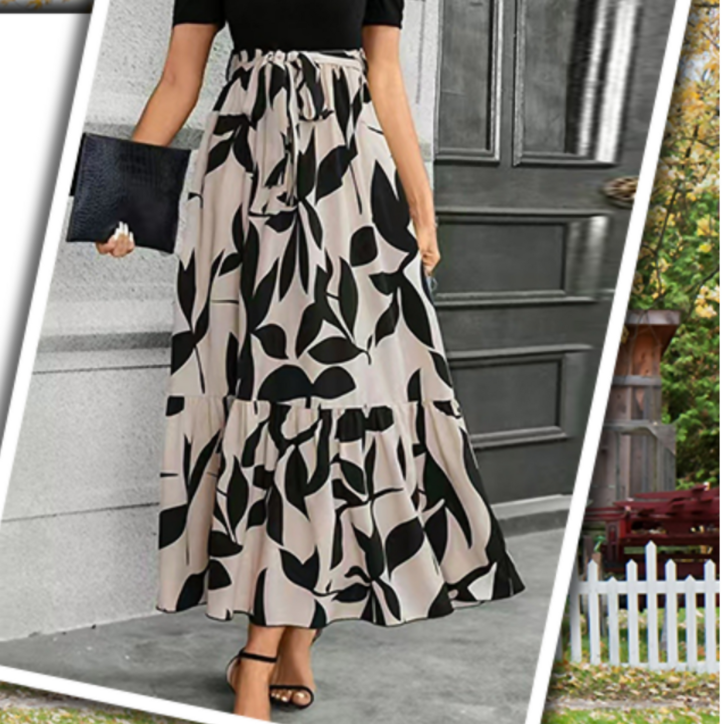 Classy Maxi Dress Black White Sowing Acorns Boutique