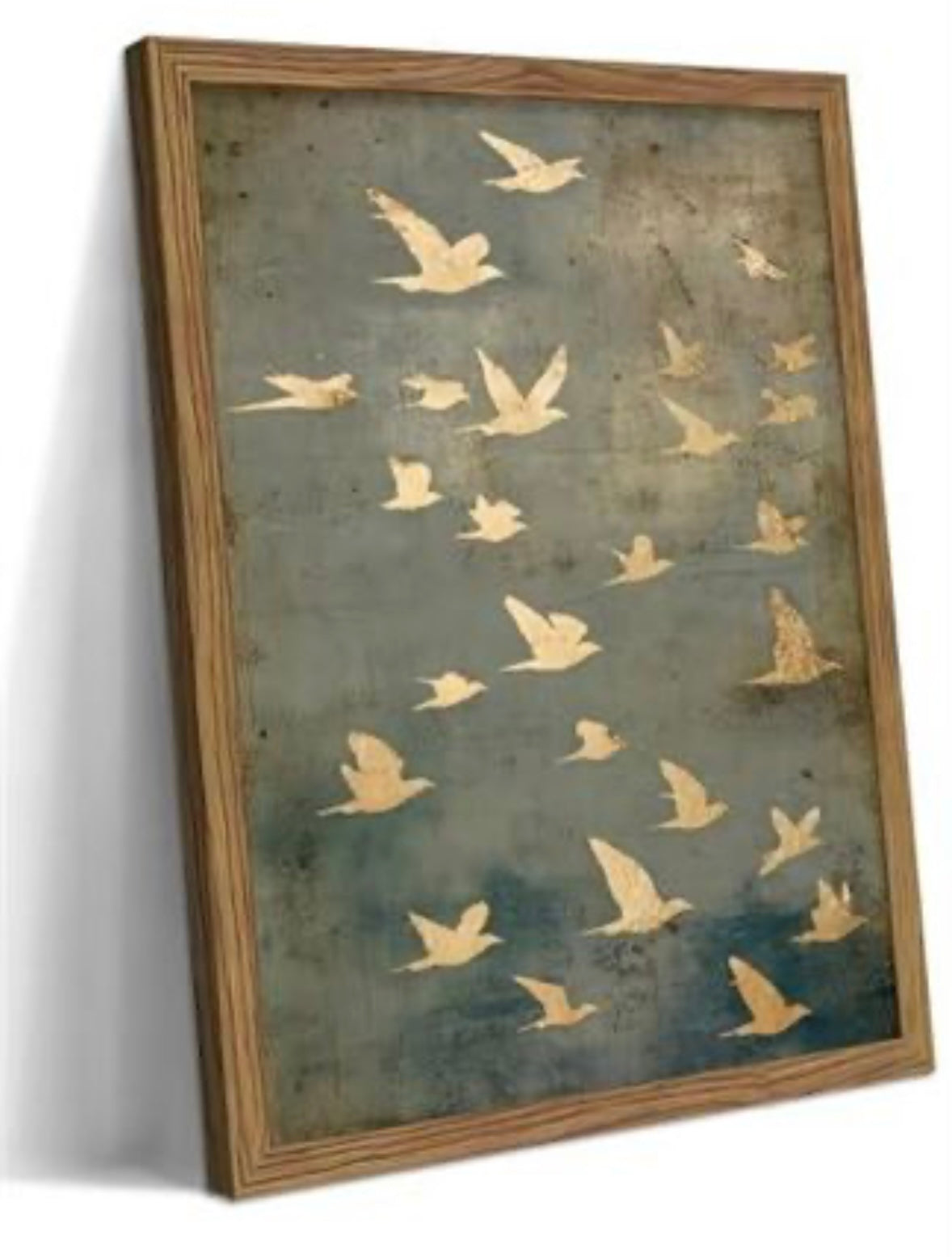 Framed Flock of Birds Canvas Wall Art