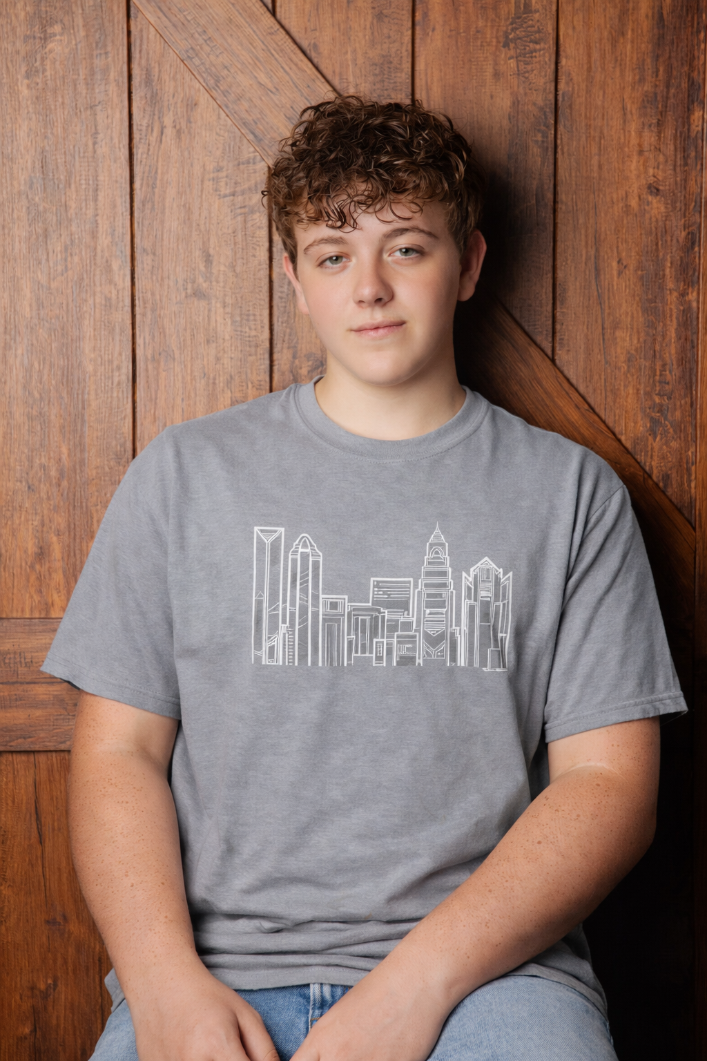 Charlotte Skyline / Featuring original artwork by local artist Kyra Hodson