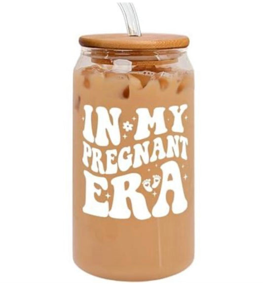In My Pregnant Era Glass Cup
