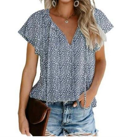 Floral Print V Neck