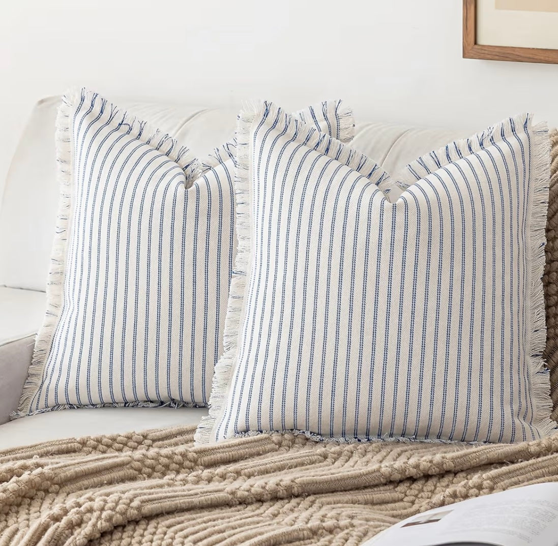 Stripped Fringe Pillows