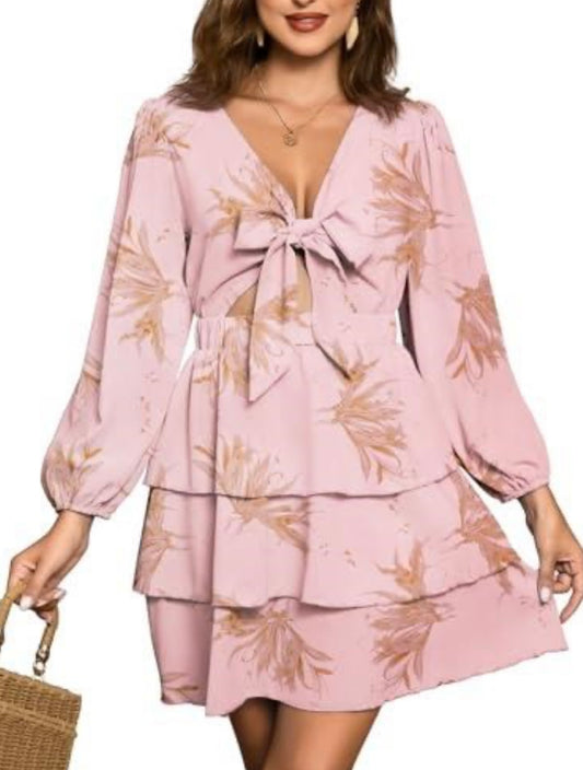 Puff Sleeves Floral Dress
