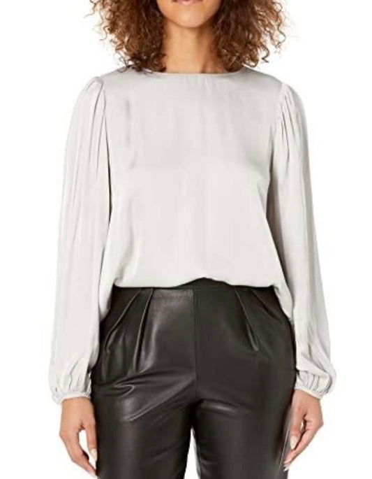 VELVET BY GRAHAM & SPENCER Women's Leila Satin Viscose Long Sleeve Blouse