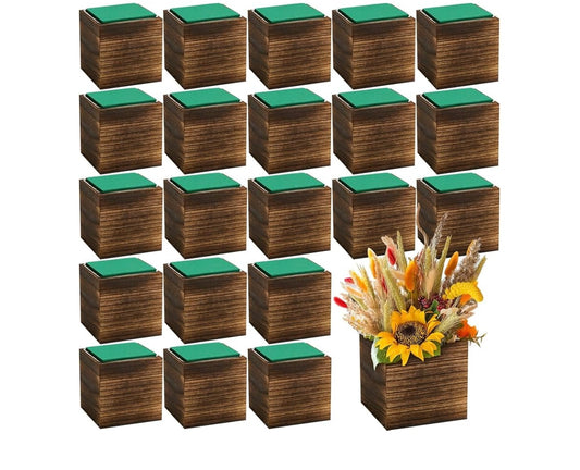 Wood Cube Planter Box