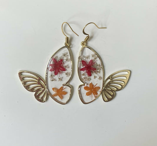 Butterfly Pressed Flower Earrings