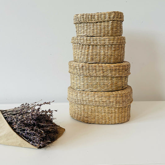 Set of 4 Vintage Woven Nesting Baskets