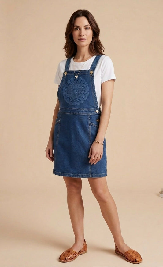 Sun printed overall skirt