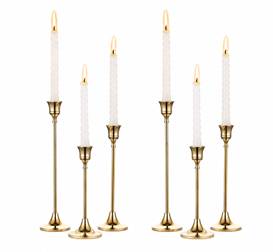 Brass Gold Metal Taper Candle Holders