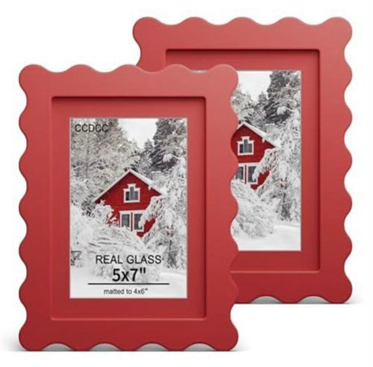 Wavy Red 5x7 Red Frame