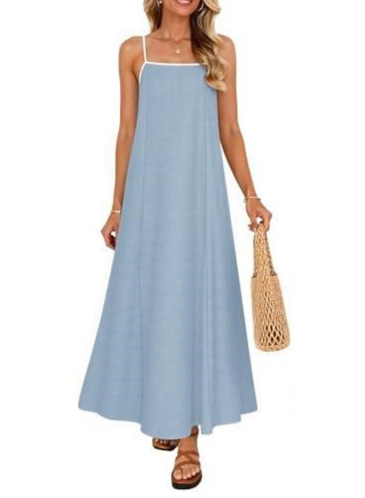 Boho Strapless Sky Blue Maxi