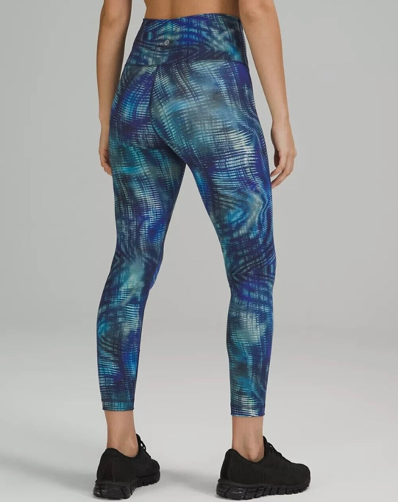 Women's Lululemon Wunder Train HR Tight 25" Sz 14 Shapeshifter Flux Blue HFXB