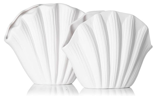 White Ceramic Shell Vase