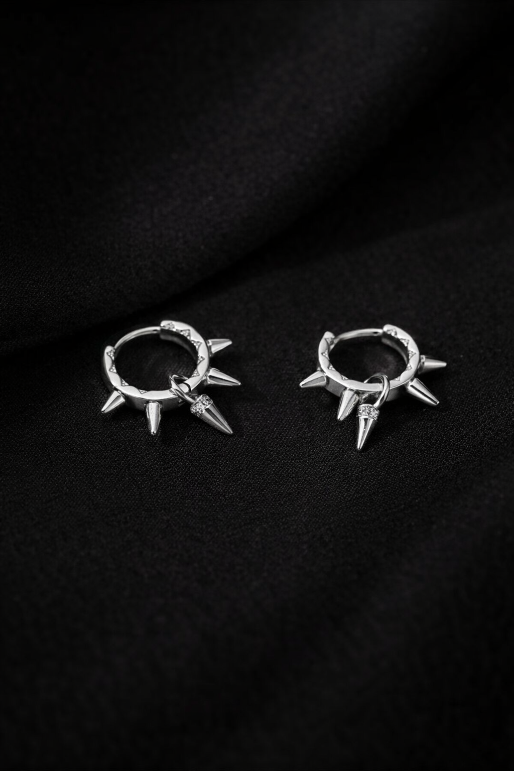 Spiked Rivet Hoop Earrings
