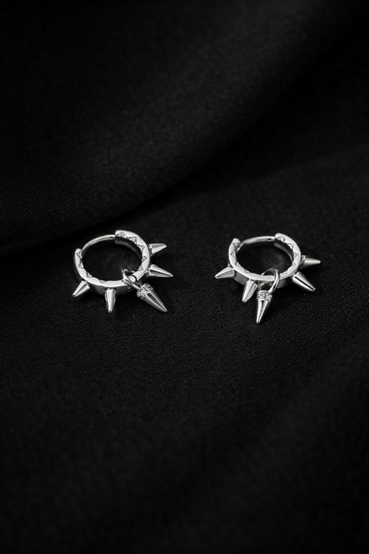 Spiked Rivet Hoop Earrings