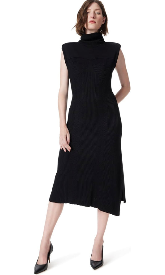 Womens Emilia Asymmetric Ribbed Knit Dress