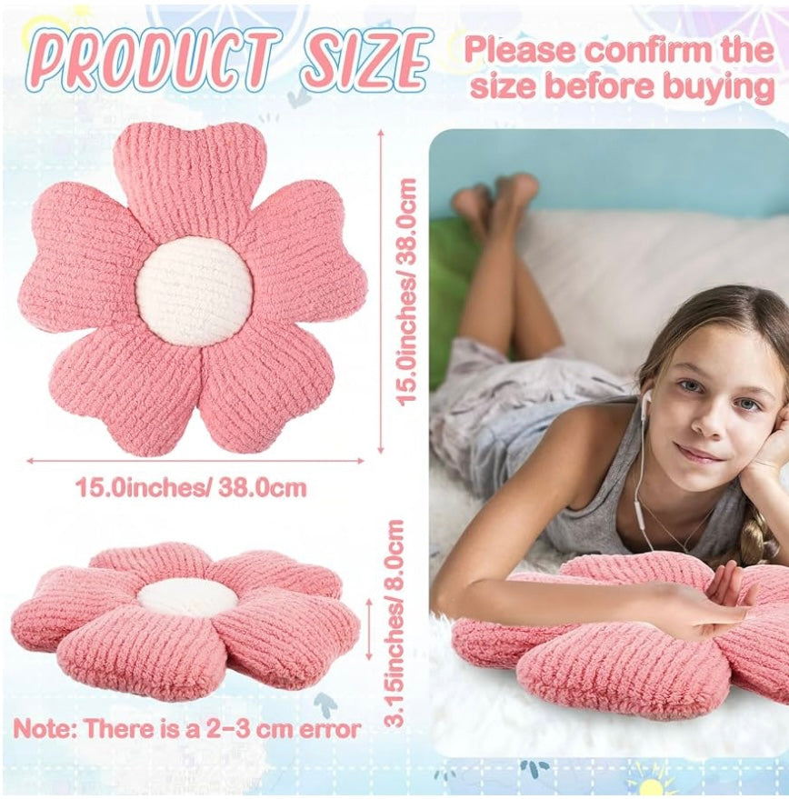 Plush Throw Pillow, Flower