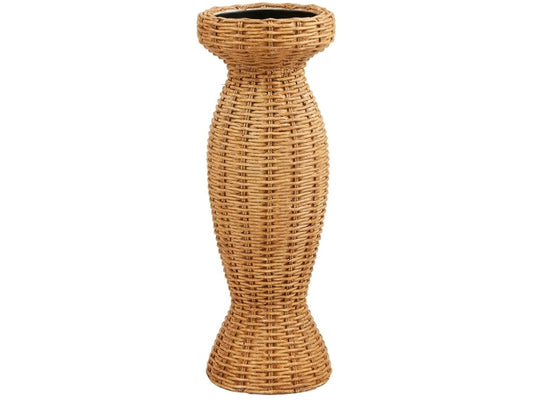 Resin Woven Candlestick, Medium; 11" X 4"