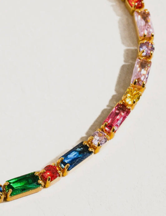 Shiloh 18K Gold Multicolor Cz
Chain Bracelet