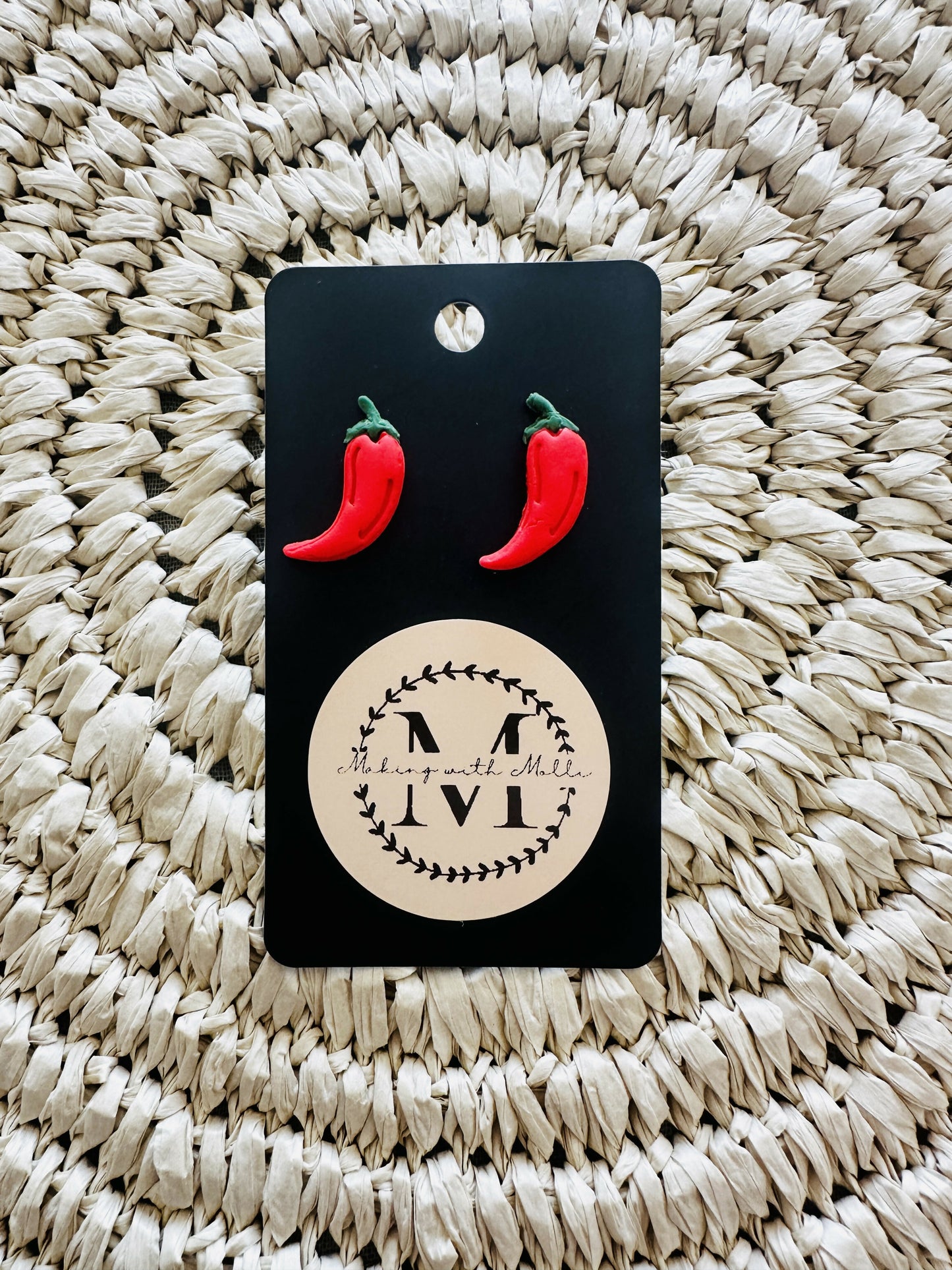 Chili Pepper Polymer Clay Earrings