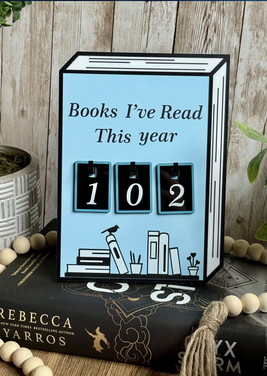 Acrylic Yearly Book Counter for Bookshelf Decor