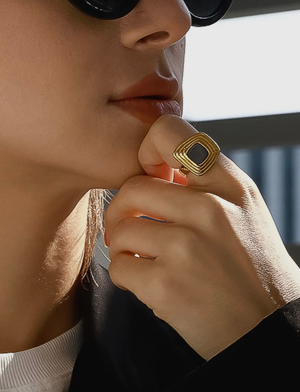 Auricca 18K Gold Non-Tarnish
Abstract Open Statement Ring