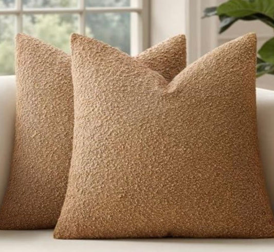 Textured Tan Throw Pillow, Set