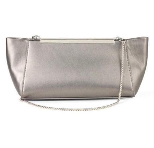 The Drop Womens Harlei Framed Clutch, Gunmetal